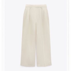Zara Linen Blend Full Length Pants